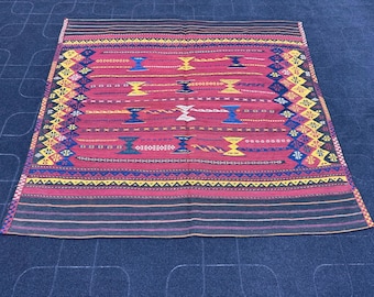 Handgeknüpfter afghanisch-usbekischer Stammeswollteppich – Vintage-Kelims aus Afghanistan, pflanzengefärbter Wohnzimmerteppich