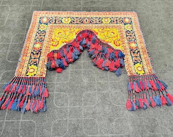 136 x 93 cm großer, handgefertigter afghanischer Wandteppich mit Lebensbaum-Motiv im Vintage-Stil, handgewebt aus Wolle, Wohnzimmerdekoration