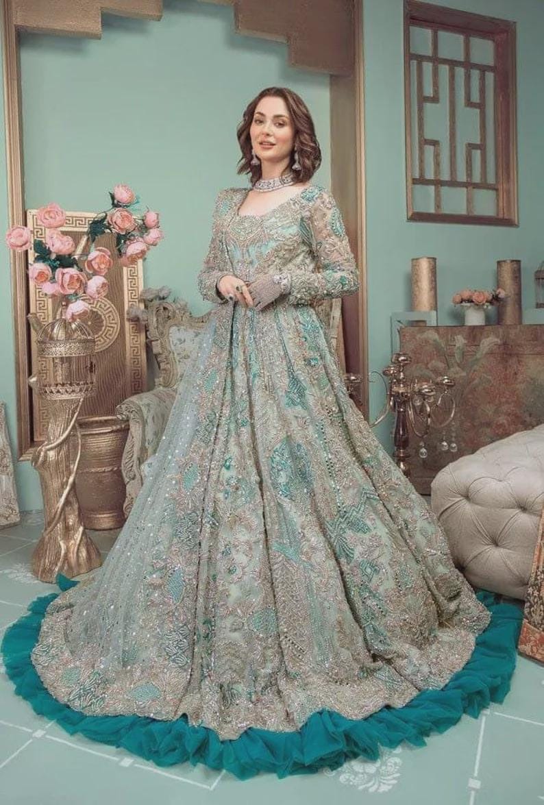 anarkali engagement dresses Buy Cream Tissue Anarkali Suit With Delicate Resham Embroidery main image 1