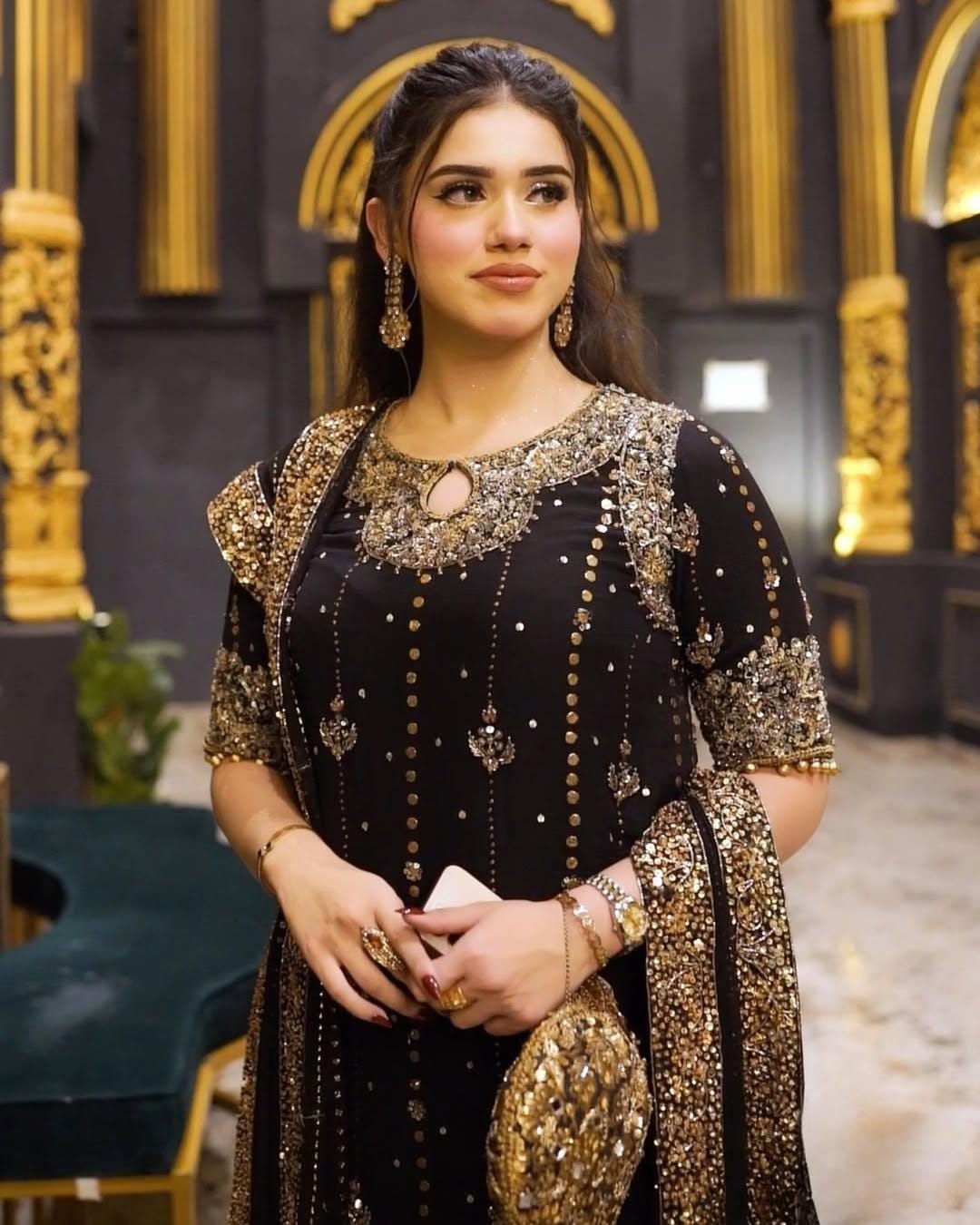 green emerald velvet dress Shop Pakistani Black Raw Silk Partywear Suit Online in Dubai  SALWAR MAHAL
