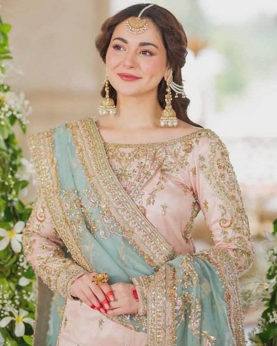 Pakistani Wedding Dress Nikkah Mehndi Engagement Dress Gharara Suit Bridal  Sharara Indian Salwar Kameez Guest Partywear Outfit Formal Dress - Etsy  Canada