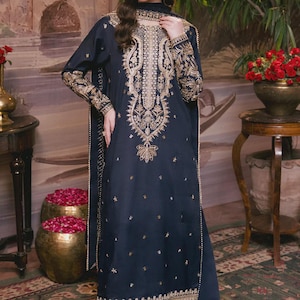 Pakistani Wedding Wear Sharara Suit, Fully Embroidered Dress, Bridal Nikkah Barat Dress, Indian Long Salwar Kameez with Chiffon Dupatta