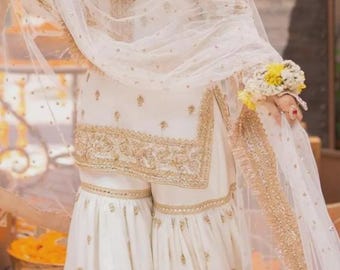 パキスタン民族衣装　Luxury ドレス　刺繍 Anarkali サーモンピンク パキスタン民族衣装 Luxury ドレス 刺繍 Anarkali サーモン