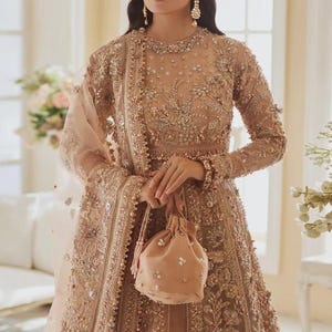 Pakistani Indian Wedding Dresses Mehndi Nikkah Suit Embroidery Clothes Bridal Anarkali Gown Frock Gown Guest Partywear Outfit Formal Dress