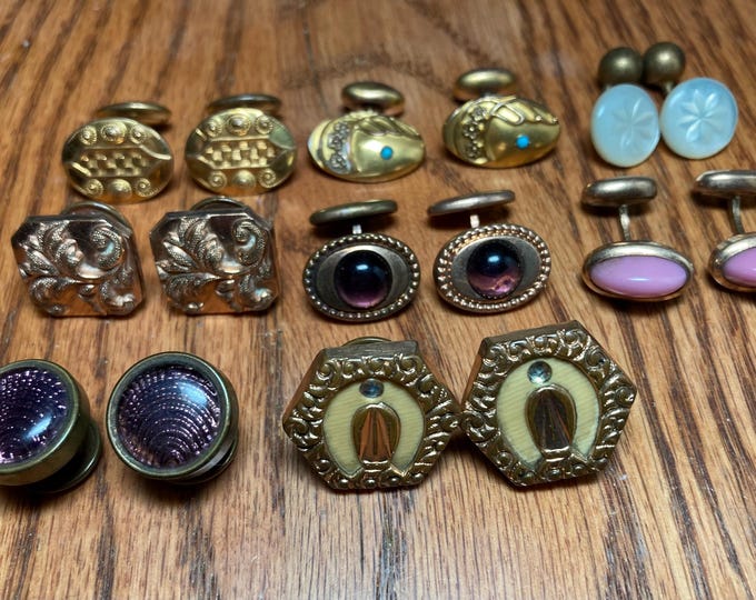Antique Victorian Cufflink Lot of 8 Sets - Etsy