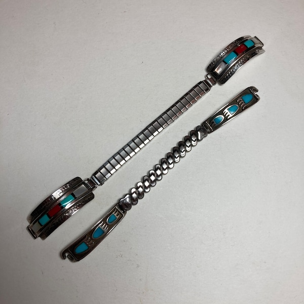 Two Zuni Inlay Ladies Watch Bands