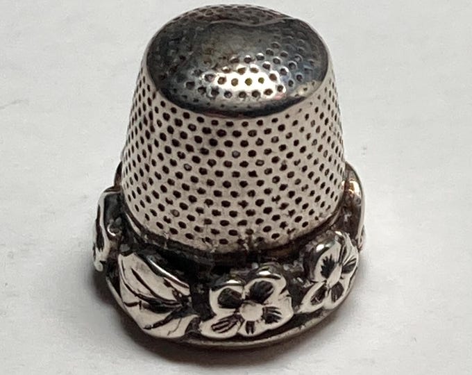 Antique Heavy Sterling Floral Thimble - Etsy