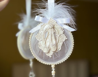 Handmade Victorian Clock Ballet Shoes Ornaments | Luxury Crystal Tree Decoration