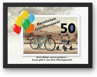 Cash gift for a 50th birthday | Funny birthday present | Creative gift idea | Instant PDF download | Poster for a milestone birthday