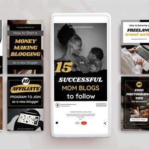 Blogger Pinterest Pin Templates, Social Media Marketing, Canva Blogger Template, Customizable Pinterest Graphic Templates, Marketing Pin