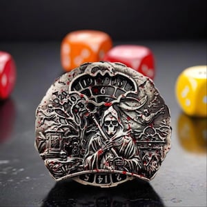 Premium Dragon Spinner Coin D20 D10 D8 | Metal Fidget RPG Token | Luxury Spinning Dice Alternative for D and D, Pathfinder & TTRPGs