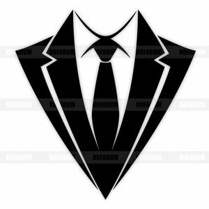 Tuxedo SVG, Suit and Tie PNG, Groom Silhouette Clipart, Formal Jacket Cut File, Gentleman Blazer Vector Art, Businessman Outfit Design