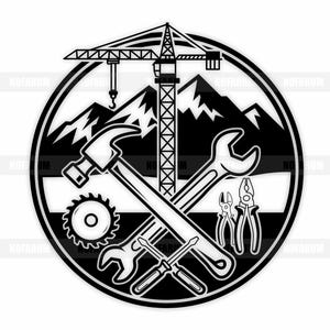 SVG per costruzioni, clipart di attrezzi, PNG per costruttori, file di taglio per appaltatori, grafica vettoriale per tuttofare, design per officina