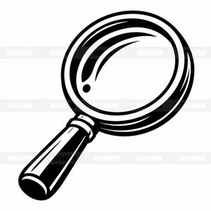 Lupa SVG, imágenes prediseñadas de detective, icono de búsqueda PNG, archivo de corte de lupa, arte vectorial de inspector, diseño de herramientas