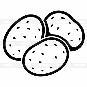 Potato SVG, Fresh Spud PNG, Raw Vegetable Clipart, Farm Food Cut File, Cooking Ingredient Vector Art, Kitchen Harvest Design