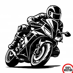 SVG de pilote de moto, motard sportif, moto de course, course de vitesse, clipart sport automobile, fichier de découpe motard, cadeau motard