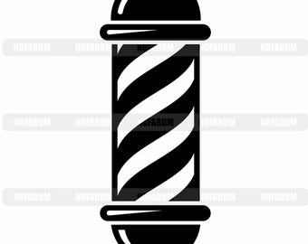Barber pole SVG vector file featuring a classic vintage barbershop pole with helical spiral stripes, optimized for Cricut and vinyl cutting.