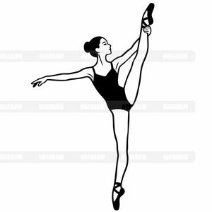 SVG de bailarina, Clipart de dançarina, PNG de balé, Arquivo de corte para ponta, Arte vetorial de ginástica, Design gracioso