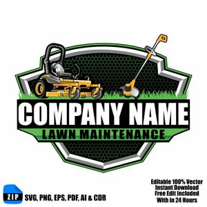 Rasenpflege Logo | Landschaftsbau & Mähen Business Logo | Bearbeitbares Canva Logo | Sofort Download