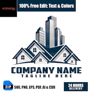 Modern Real Estate Logo | House and Building Logo Design | Realtor Business Branding | Editable Vector Files | Commercial Use