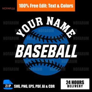 Custom Baseball Team Logo SVG | Personalized Sports Logo for T-Shirts | Editable Name Design | custom name baseball | Custom team name svg