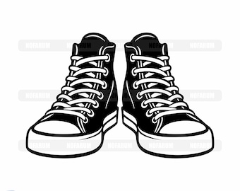 High Top Sneakers SVG Graphic for T Shirt Prints, Stickers, Posters, Crafts and Projects