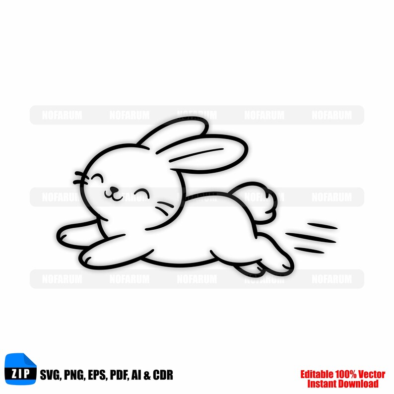 Running Bunny SVG, Minimalist Rabbit Line Art (digital Download) - Etsy