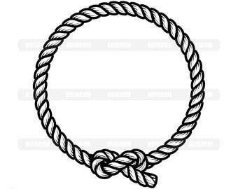 Rope Circle Frame SVG, Western Logo Design, Ranch Decor (Digital Files)