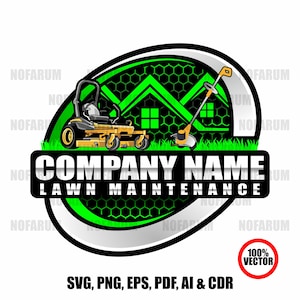 Lawn Care Logo Design | Lawn Maintenance Logo | Landscaping Business Logo | Mowing Service Logo | Yard Care Logo | Editable Vector File