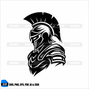 Spartan Warrior Helmet SVG: Greek Gladiator Logo, Cricut File (Digital Download)