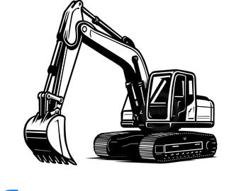 Clipart SVG dell'escavatore: vettore di camion da costruzione per Cricut