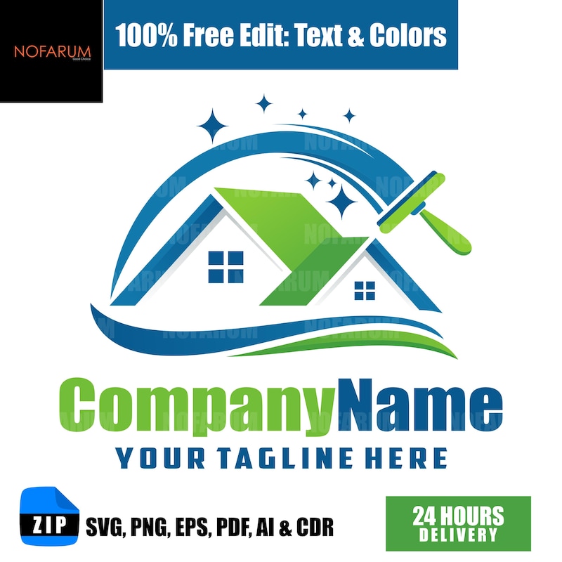 Cleaning Logo Painting - Etsy UK