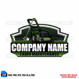 Lawn Maintenance Company Logo Design, Professional Lawn Services (svg, png, pdf, ai, cdr & eps)