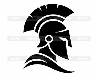 Spartan Helmet SVG: Greek Warrior Silhouette, Gladiator Logo (Digital Files)
