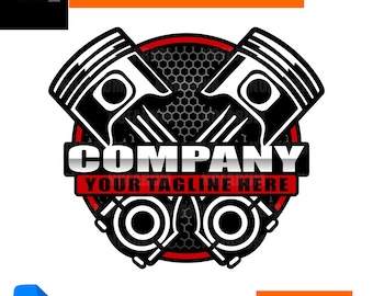 Automotive Piston Logo Design | Custom Garage Logo | Mechanic Shop Emblem | Editable Vector Logo |  Custom Car Repair Logo | Piston Logo svg