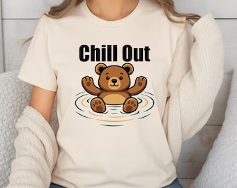 Chill Out Bear Clipart: Relaxing Kawaii Animal SVG PNG (Digital Download)