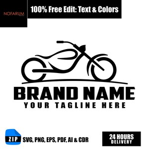Anpassad Chopper Motorcykellogotypdesign | Biker Garage Vector (digital nedladdning)