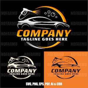 Car Wash Logo Design | Auto Detailing Logo Template | Pressure Washing Business Logo | Modern Car Service Branding | Editable Car Logo svg