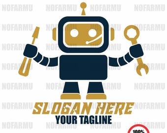 Robot Logo Vector | Repair Bot Clipart | STEM Robot Mascot | Engineering Robot SVG | Tech Kids T-Shirt | Custom Name T-shirts | tech repair
