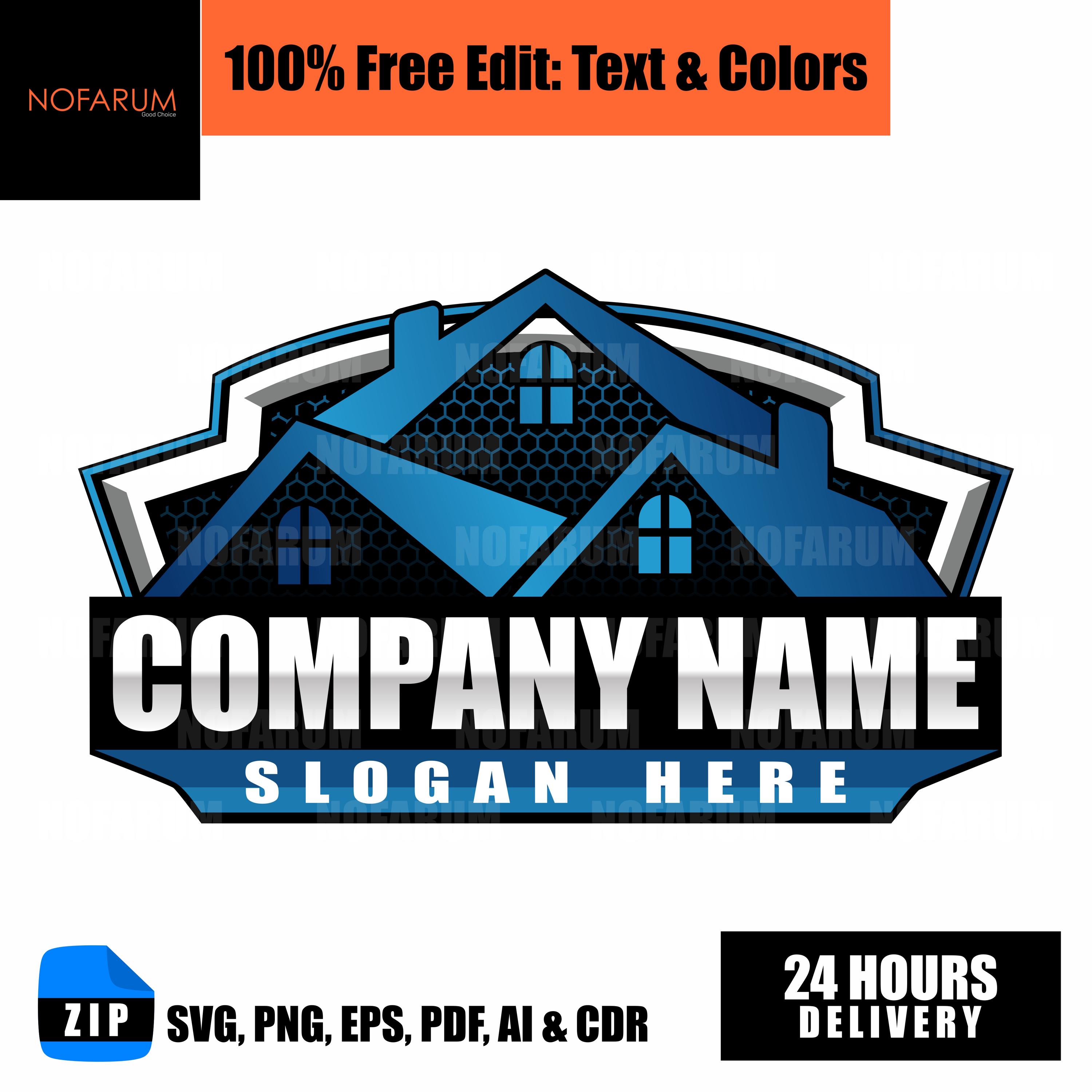 Real Estate Logo Design | House Construction Vector Logo | Modern Roof Top Badge | Custom Company Logo | Realtor Branding SVG | editable SVG
