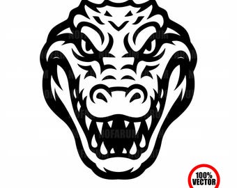 Crocodile Head SVG Logo | Alligator Mascot Vector Design for T-Shirt, Decal, Sticker, Sports Team, Cricut, Cut File | Alligator Svg png