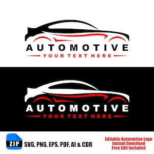 Modern Automotive Car Logo Design | Custom Speed Gauge Sports Car Branding | Editable Vector Logo for Car Garage or Auto Shop