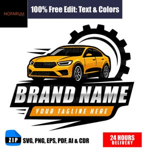 Modern Car Logo Design | Custom Auto Garage Logo | Automotive Brand Logo Editable | Car Business Logo for Mechanic or Repair Shop