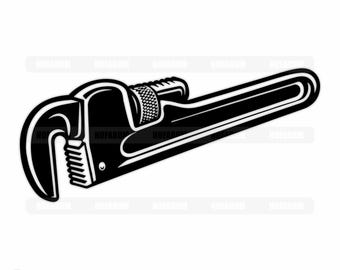Plumber Wrench SVG | Pipe Tool Vector, Handyman Clipart (Digital Download)