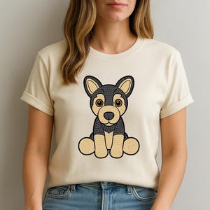 Cute Dog Vector | Australian Kelpie Puppy Clipart | Cartoon Dog SVG PNG PDF | Sublimation Design | Pet Lover Shirt Design