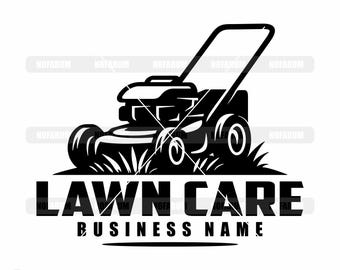Lawn Care Logo SVG: maaier silhouet vector voor landschapsarchitectuur (digitale bestanden)