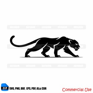 Panther SVG Silhouette | Wild Cat Clipart | Jungle Predator Vector for Cricut & Silhouette Crafts