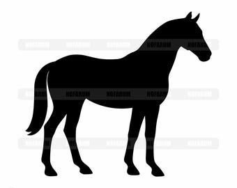 Horse Silhouette SVG | Standing Stallion Vector