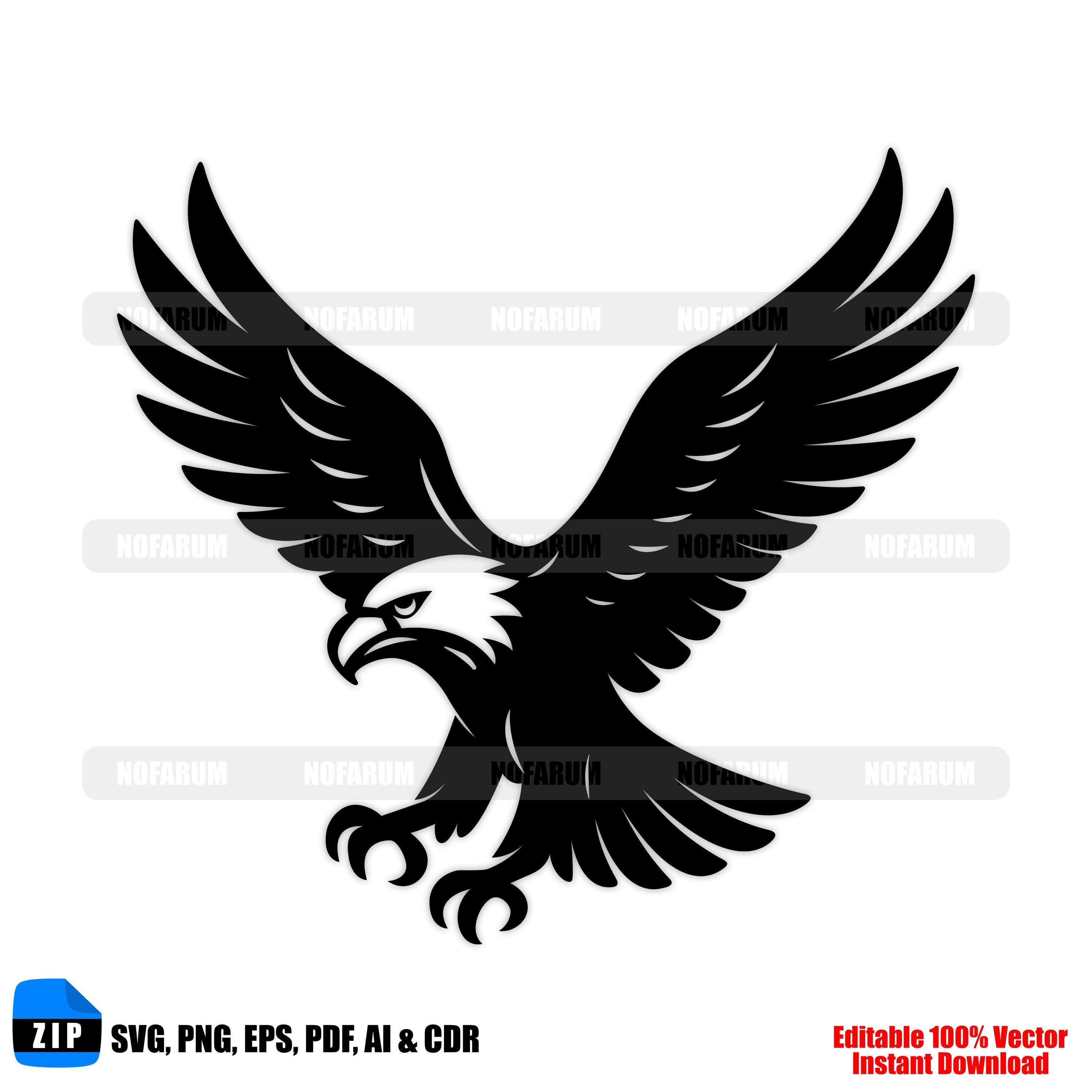 Flying Eagle SVG: Bold Silhouette Vector for Cricut - Etsy