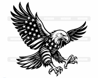 アメリカ国旗 ワシ SVG | アメリカ合衆国 | 星条旗 | Cricut